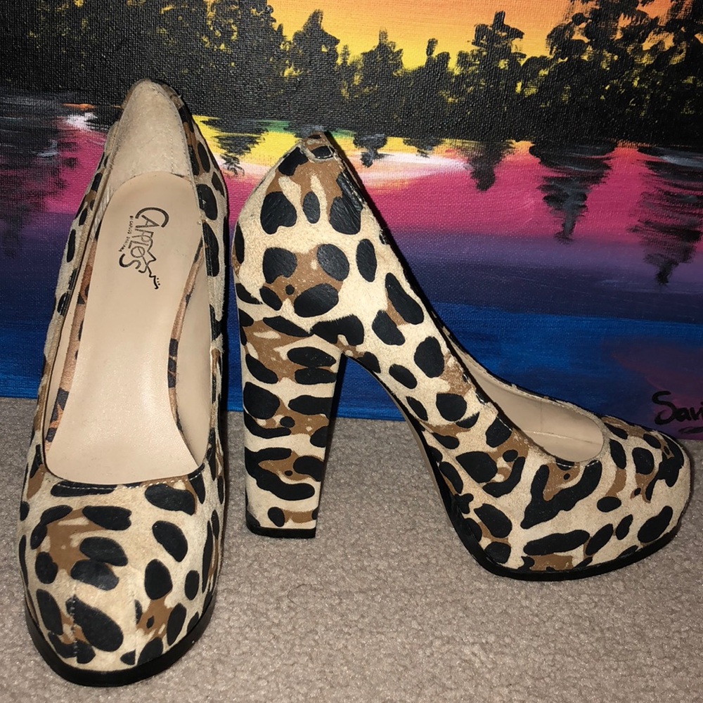 Leopard Print Block Platform Heel💝